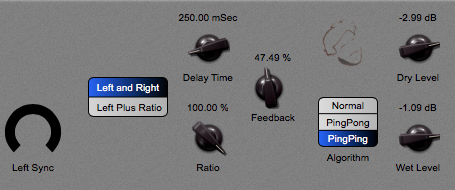 Current UI screenshot of my PingPing Delay plugin